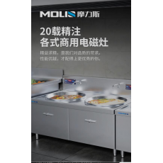 摩力斯MLS-A商用电磁灶双头灶台15KW/40CM（带两口直径50CM炒锅）